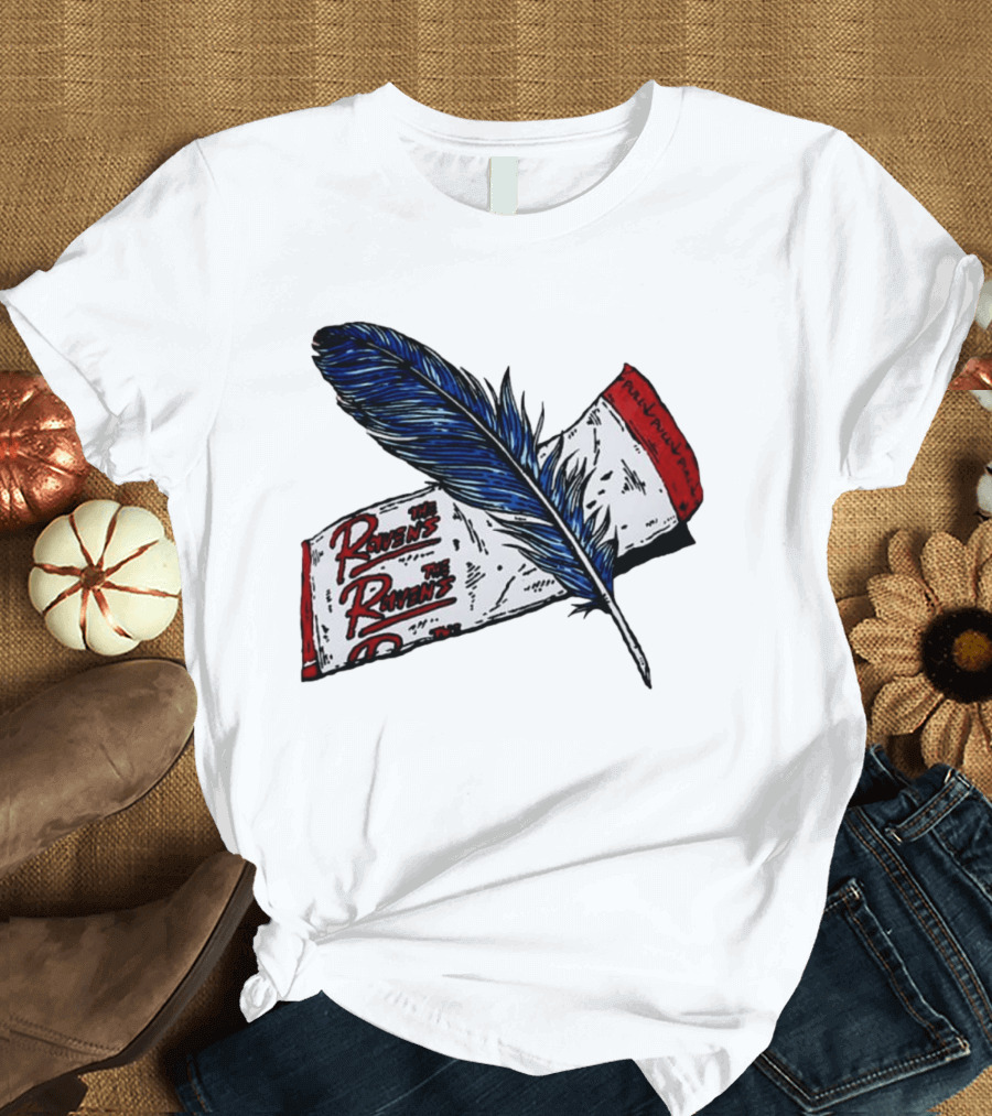 The Ravens Hirotton Blue Feather Pull Pull Pull T-Shirt