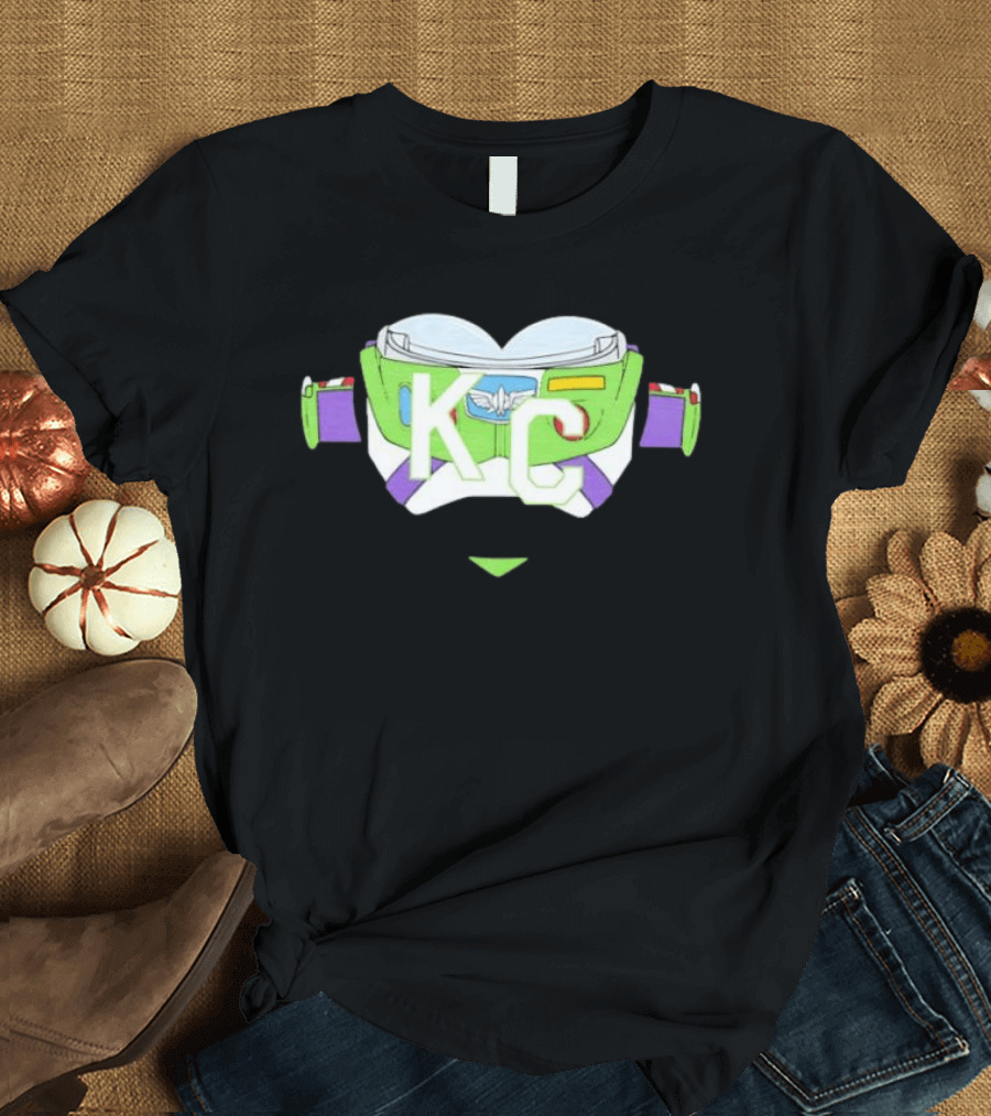 Buzz Lightyear KC Chiefs Heart Theme Fan Gear T-Shirt