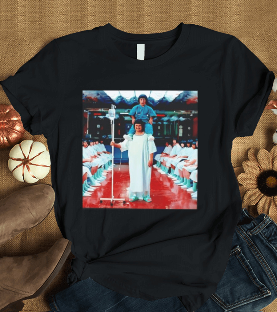 Doctor Riding On Patient Shoulders Hospital Room Surrealism T-Shirt