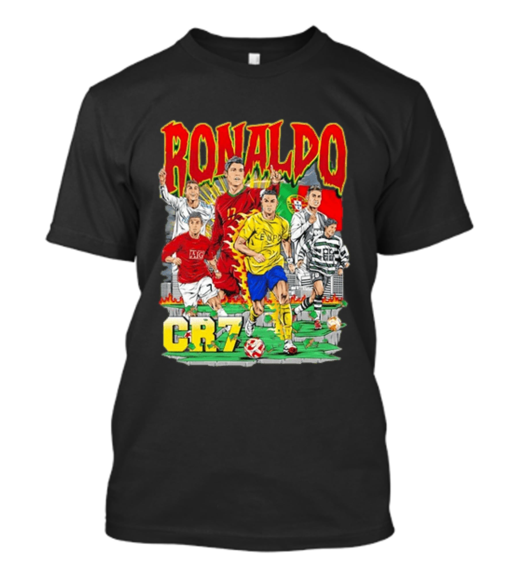 Ronaldo CR7 Football Icon In Action Sports Team Collection T-Shirt