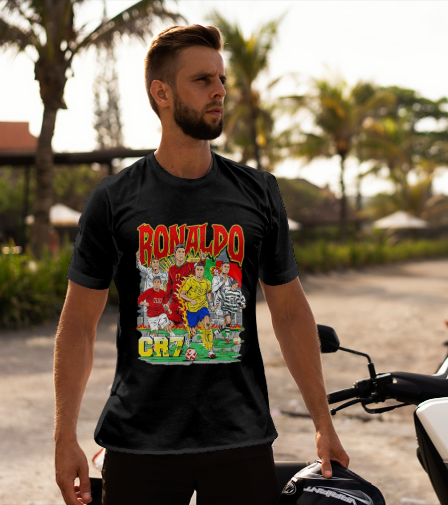 Ronaldo CR7 Football Icon In Action Sports Team Collection T-Shirt