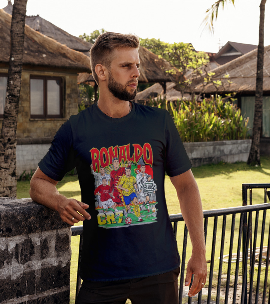 Ronaldo CR7 Football Icon In Action Sports Team Collection T-Shirt
