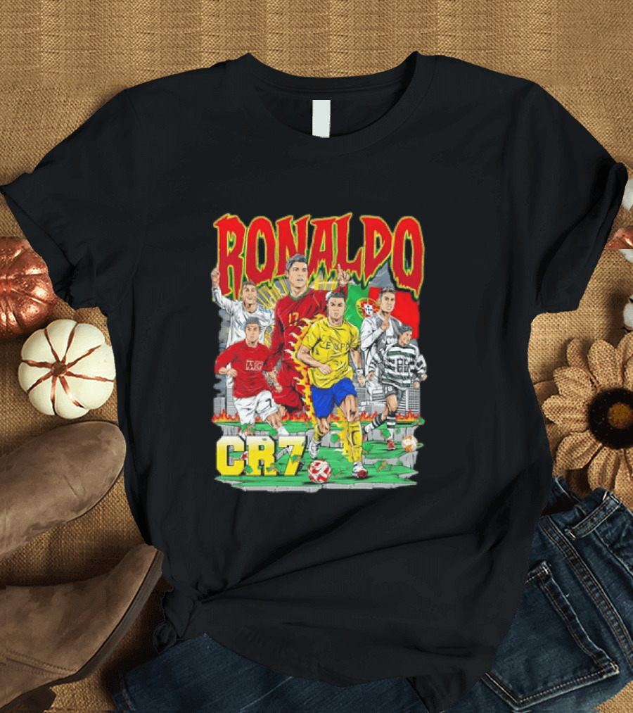 Ronaldo CR7 Football Icon In Action Sports Team Collection T-Shirt
