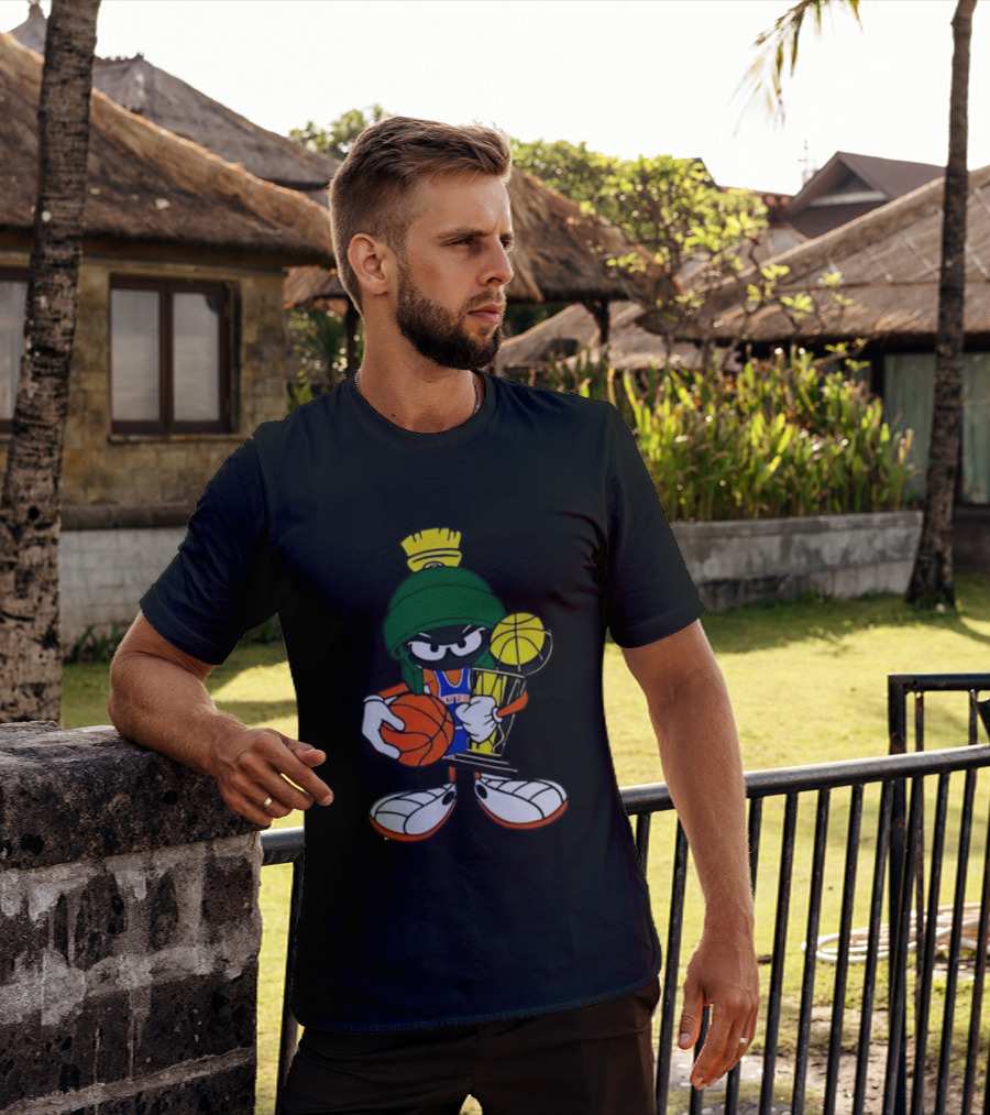 Marvin The Martian NBA Basketball Champion With Trophy T-Shirt