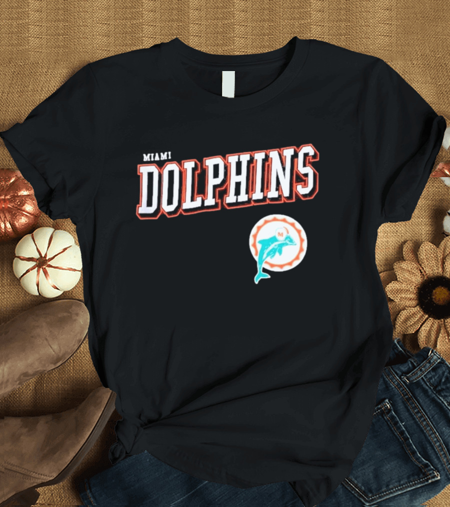 Miami Dolphins Black Retro Team T-Shirt