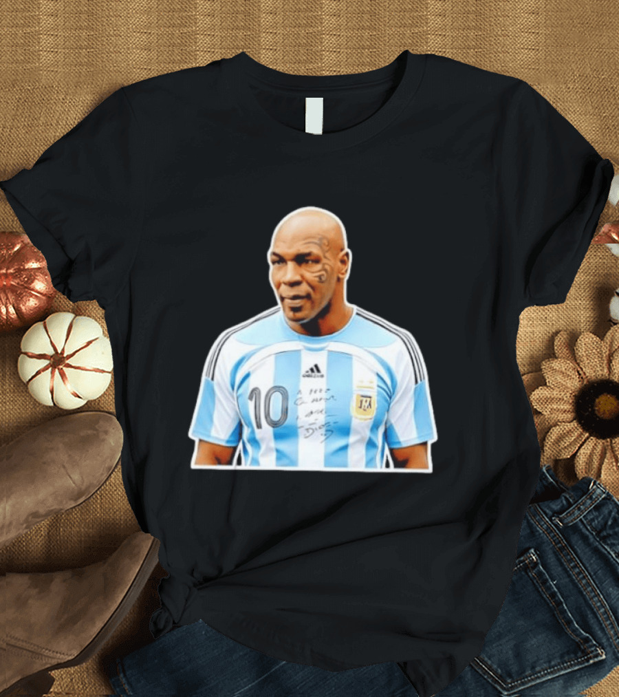Mike Tyson Argentina National Football Team 10 A Dios Soccer Jersey T-Shirt