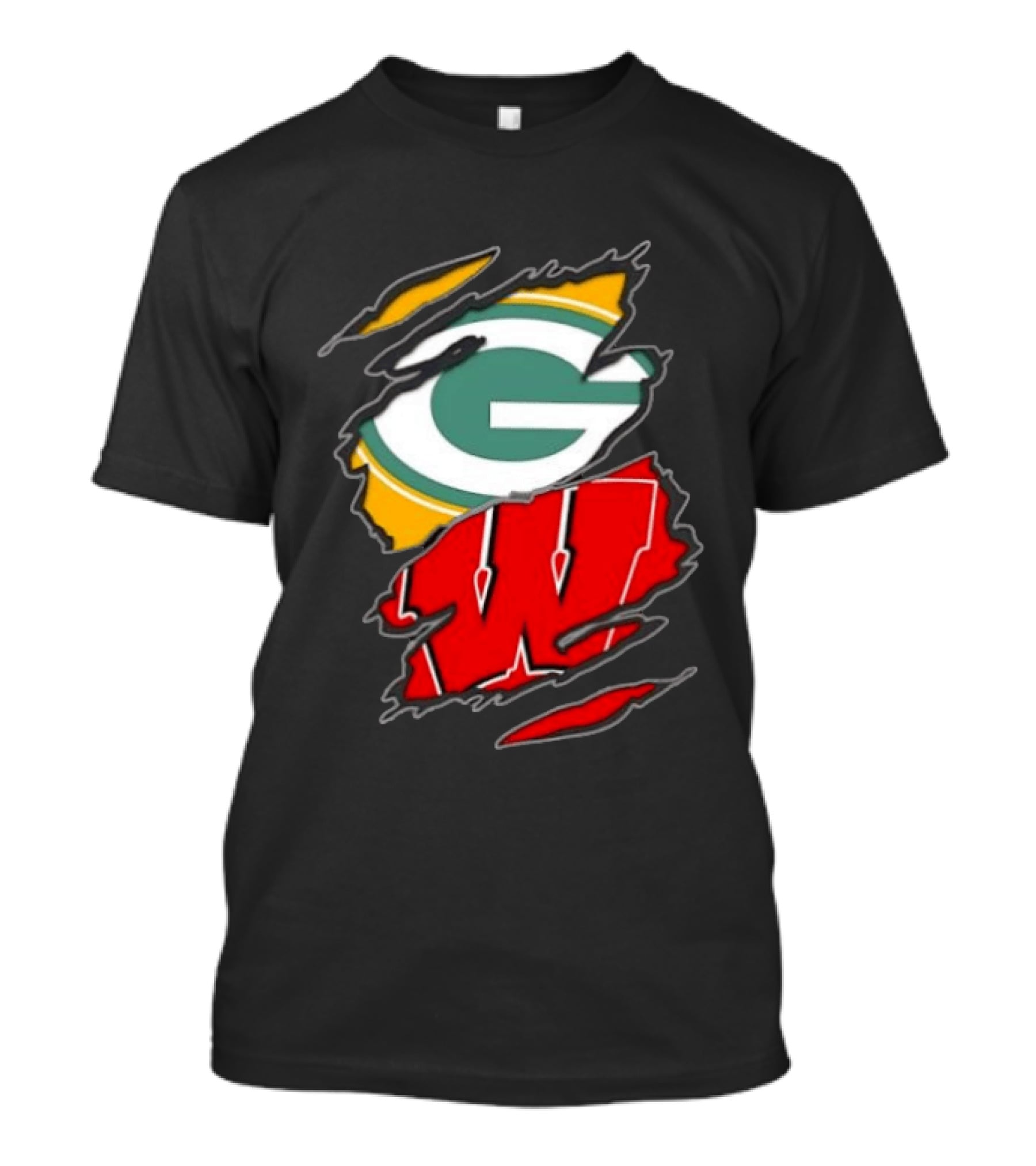 Green Bay Packers Wisconsin Badgers Team Sports Fan T-Shirt
