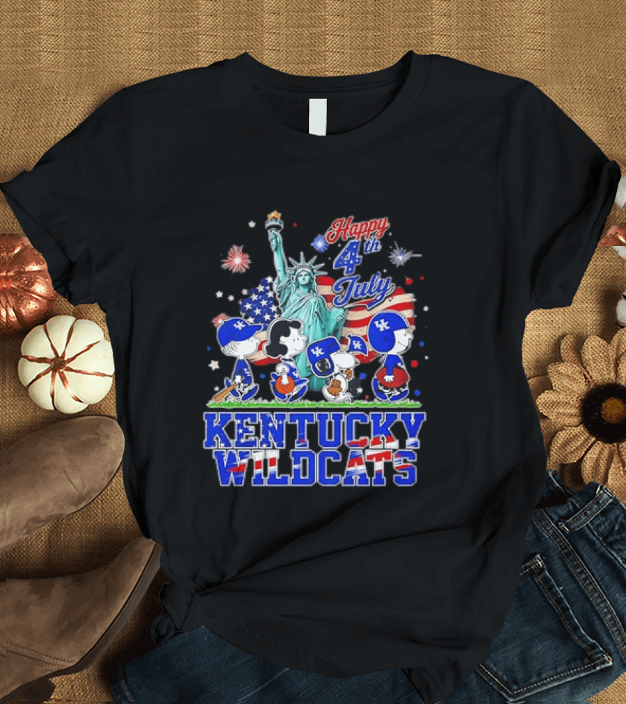 Happy 4th Of July Peanuts Kentucky Wildcats Independence Day Celebration T-Shirt
