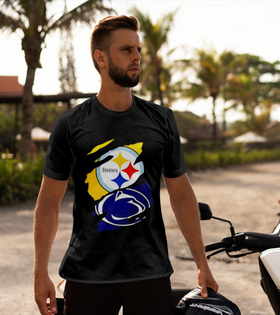 Pittsburgh Steelers Penn State Nittany Lions Team Tear T-Shirt