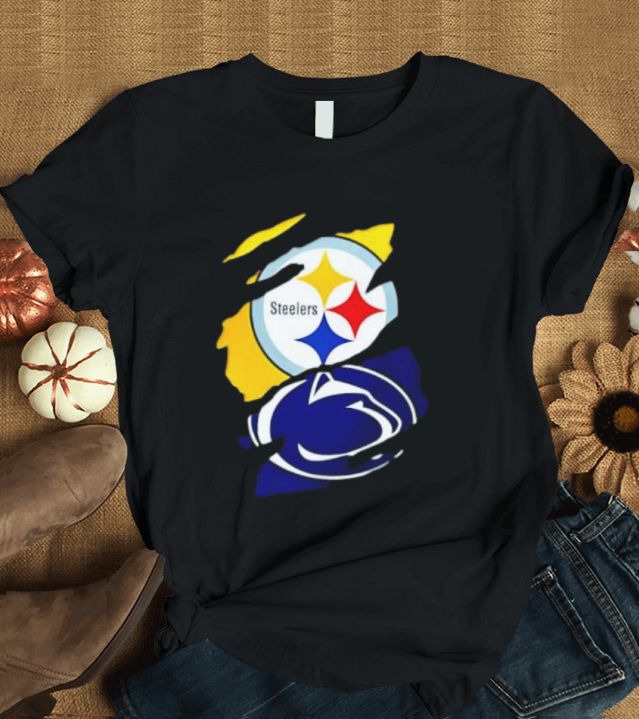 Pittsburgh Steelers Penn State Nittany Lions Team Tear T-Shirt