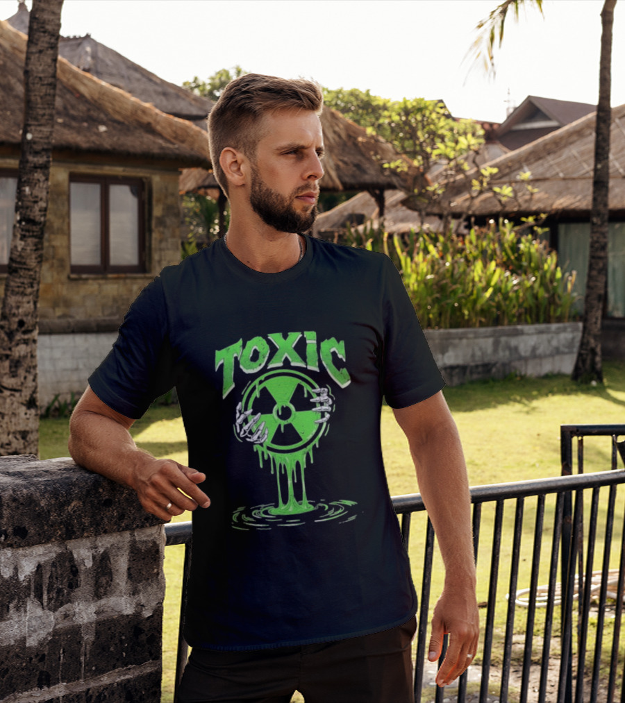 Toxic Radioactive Nuclear Hazard Slime Skeleton Hands T-Shirt