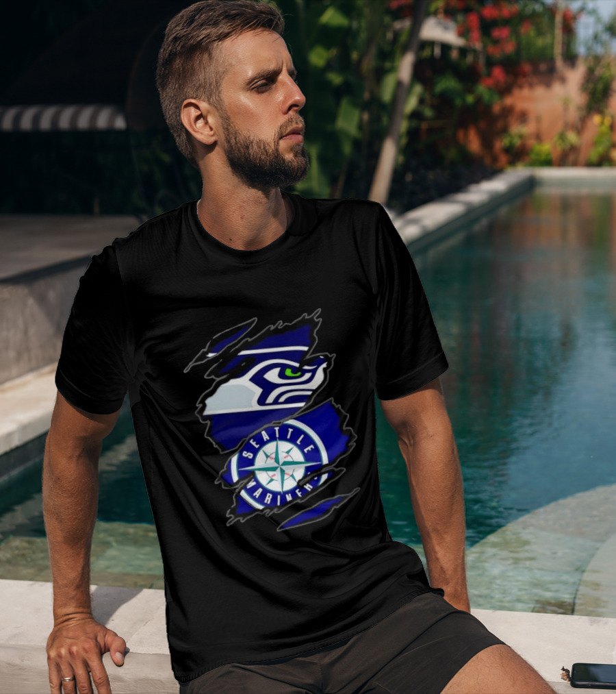 Seattle Seahawks Seattle Mariners Claw Rip T-Shirt