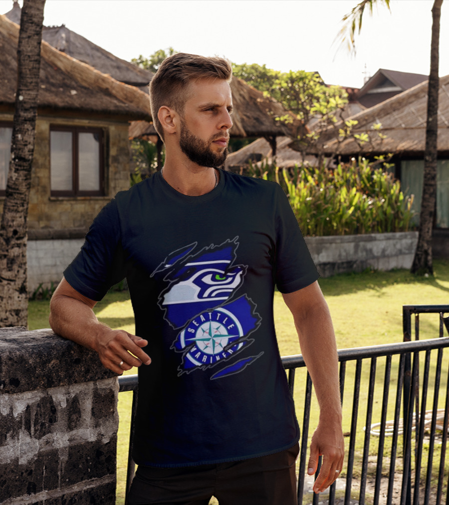 Seattle Seahawks Seattle Mariners Claw Rip T-Shirt