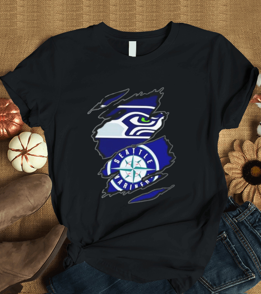 Seattle Seahawks Seattle Mariners Claw Rip T-Shirt