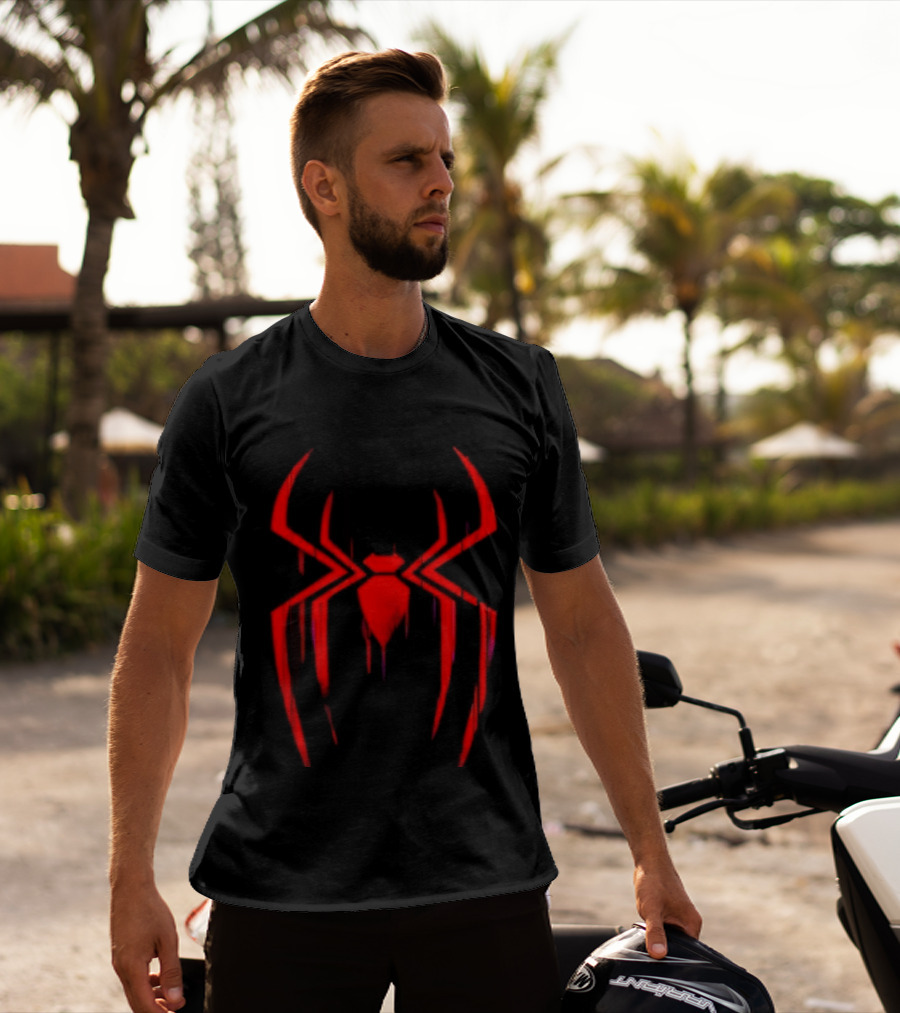 Spider Man Miles Morales Glitch Dripping Spider T-Shirt