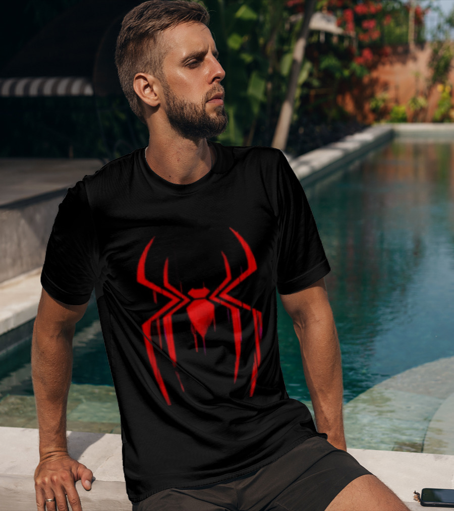 Spider Man Miles Morales Glitch Dripping Spider T-Shirt