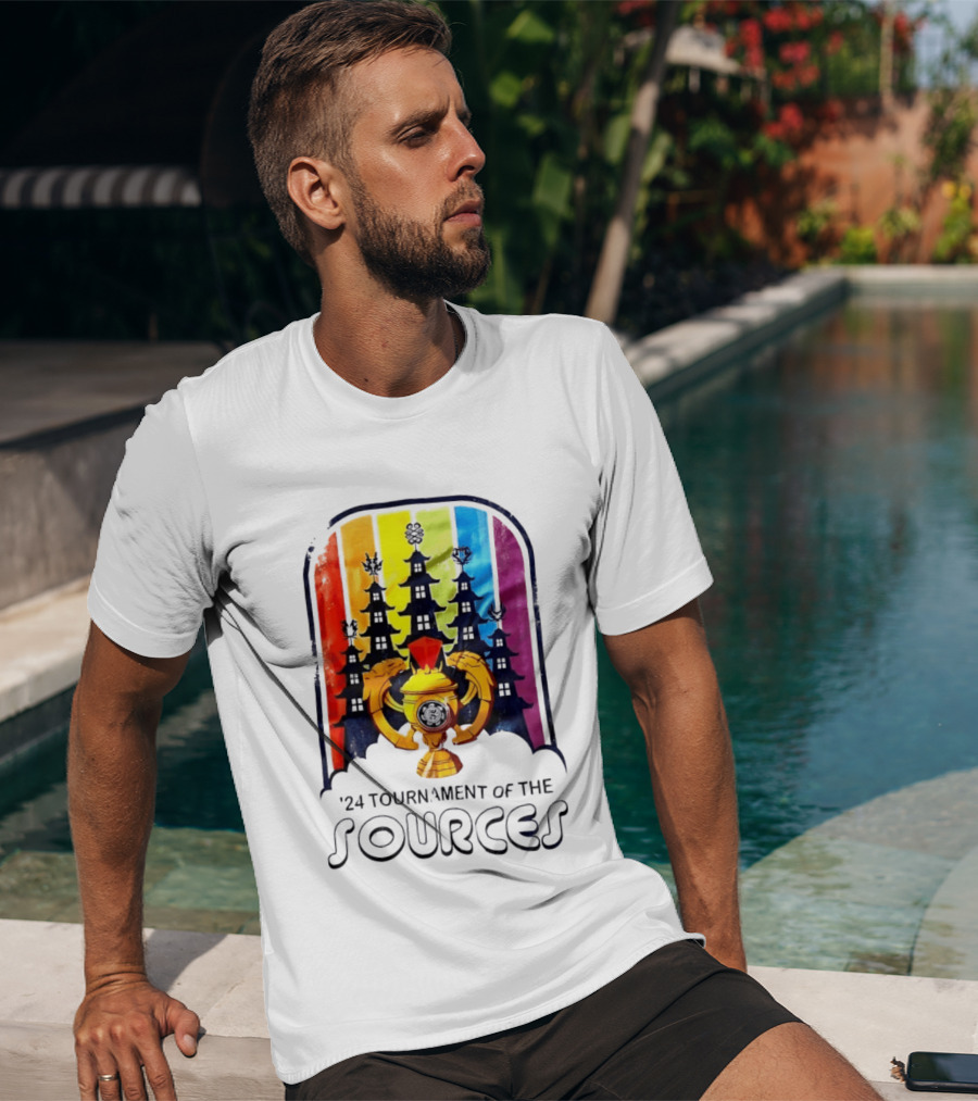 24 Tournament Of The Sources Trophy With Pagoda Silhouette And Rainbow T-Shirt