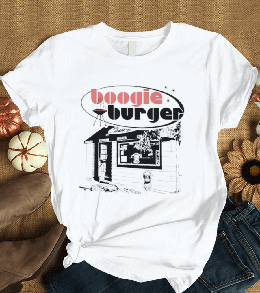 Boogie Burger Grill Shop Burgers Ice Cream Shakes Cold Open T-Shirt