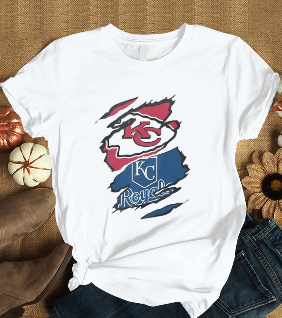 Kansas City Chiefs Royals KC Sports Crossover Beneath The Surface T-Shirt