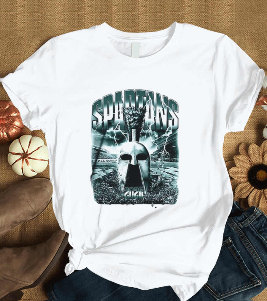 Michigan State Spartans 2026 Mask With Lightning Stadium T-Shirt