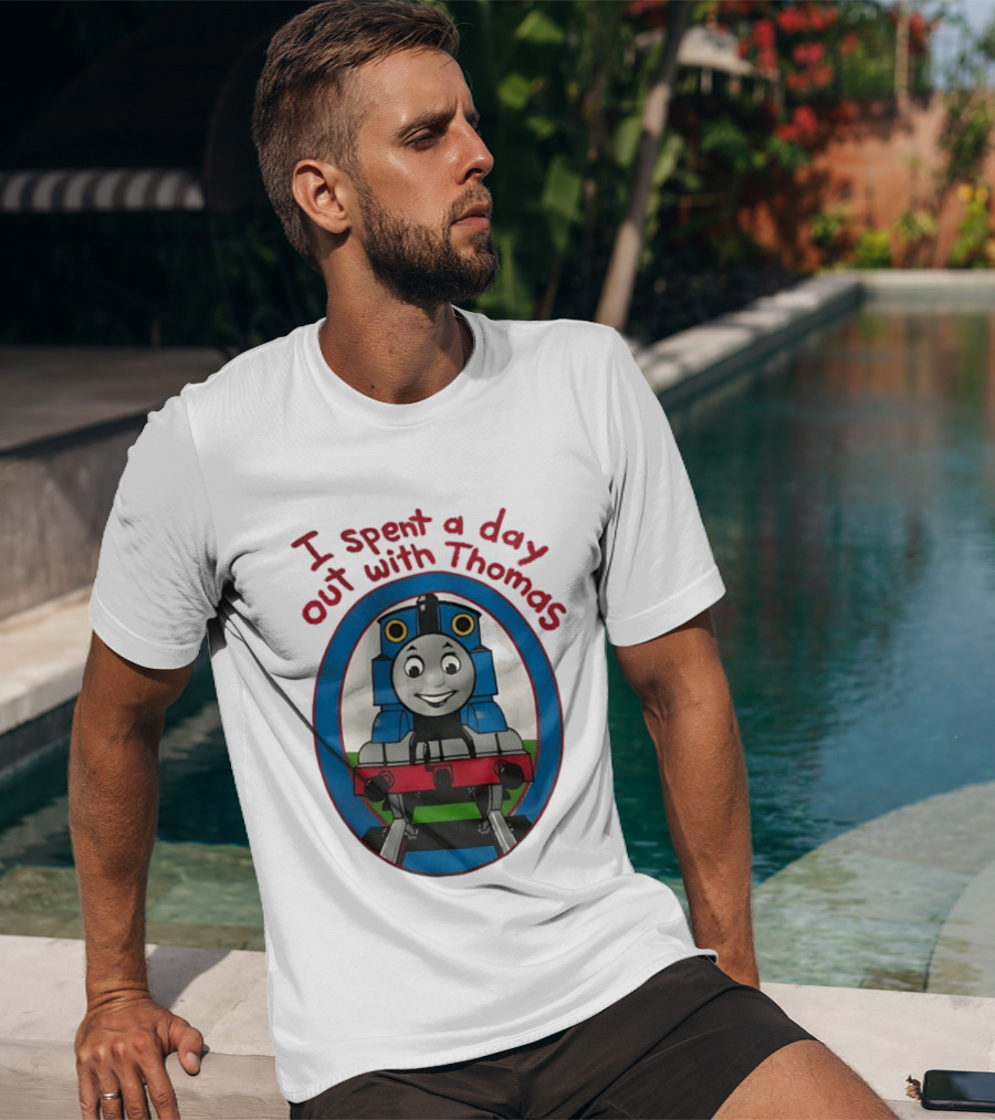 I Spent A Day Out With Thomas The Tank Engine Oval Frame T-Shirt