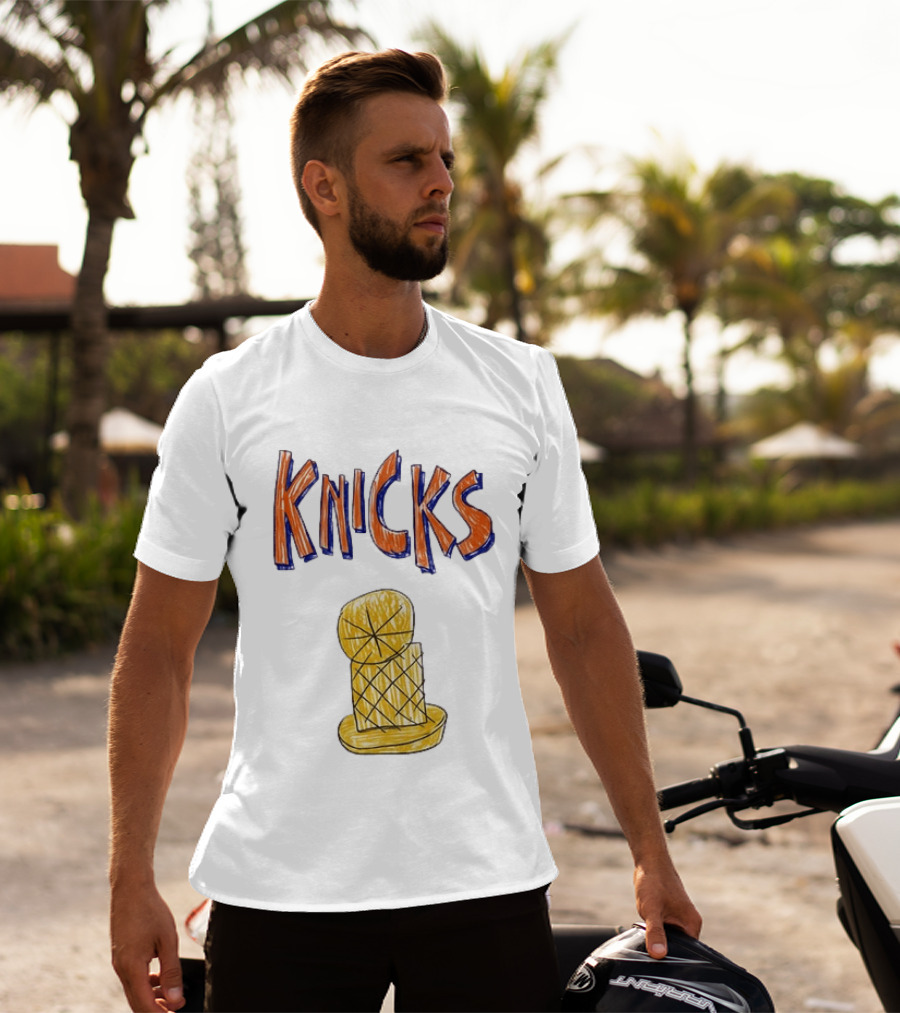 Knicks Hand Drawn NBA Champions Trophy T-Shirt
