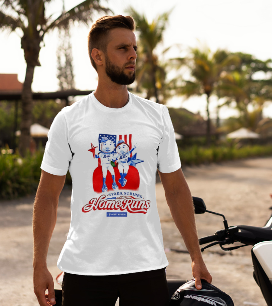 New York Mets Stars Stripes Home Runs Mr Met America T-Shirt