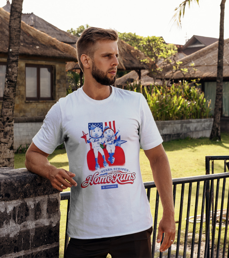 New York Mets Stars Stripes Home Runs Mr Met America T-Shirt