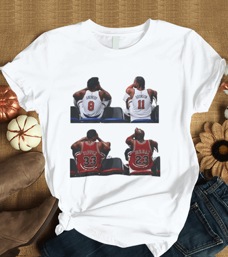 OG Anunoby Jalen Brunson Knicks Scottie Pippen Michael Jordan Bulls Legends 23 33 11 8 T-Shirt