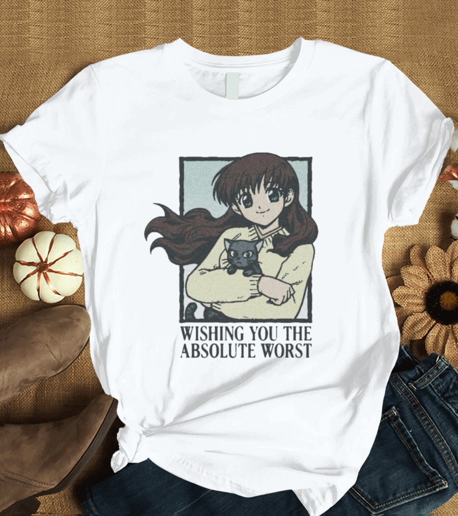 Wishing You The Absolute Worst Anime Girl Cat Scene T-Shirt