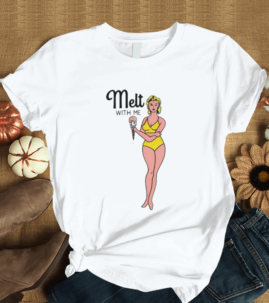 Melt With Me Pinup Girl Ice Cream Summer Poolside Women T-Shirt