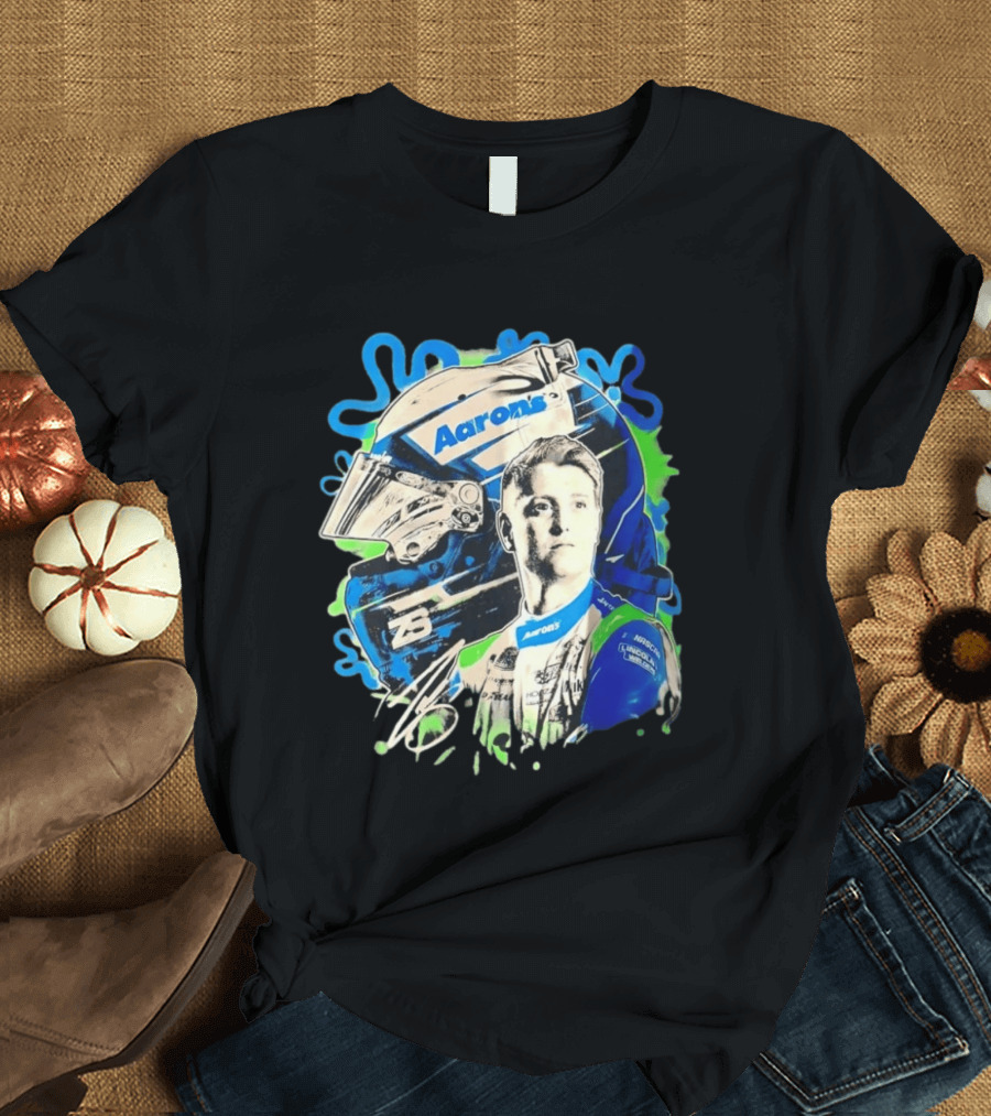 Aaron's NASCAR Lincoln Welder Ford 23 Driver Portrait Helmet Racing T-Shirt