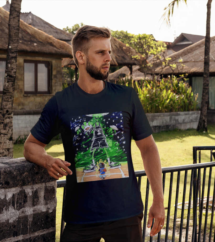 Victor Wembanyama Alien San Antonio Spurs Vs Jalen Brunson New York Knicks NBA Showdown T-Shirt