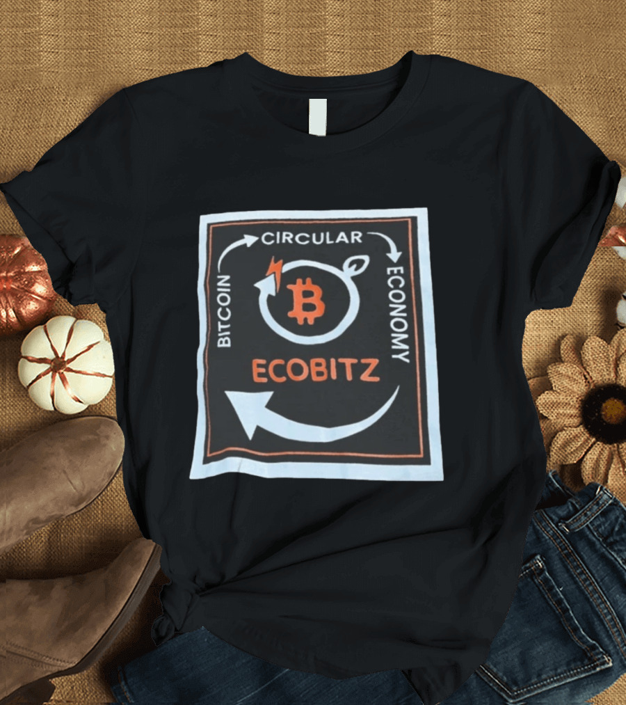 Bitcoin Circular Economy Ecobitz Concept With Lightning And Arrows T-Shirt