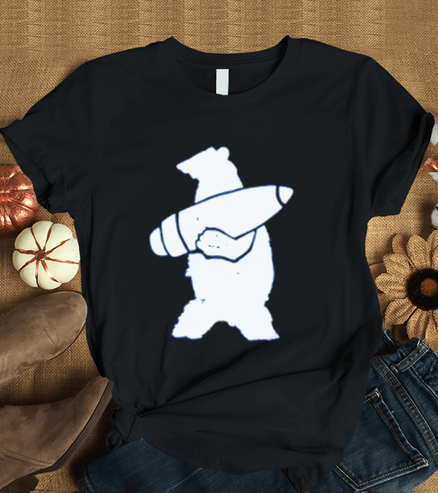 California Republic Bear Holding Bullet Munitions Military Tactical Morale T-Shirt