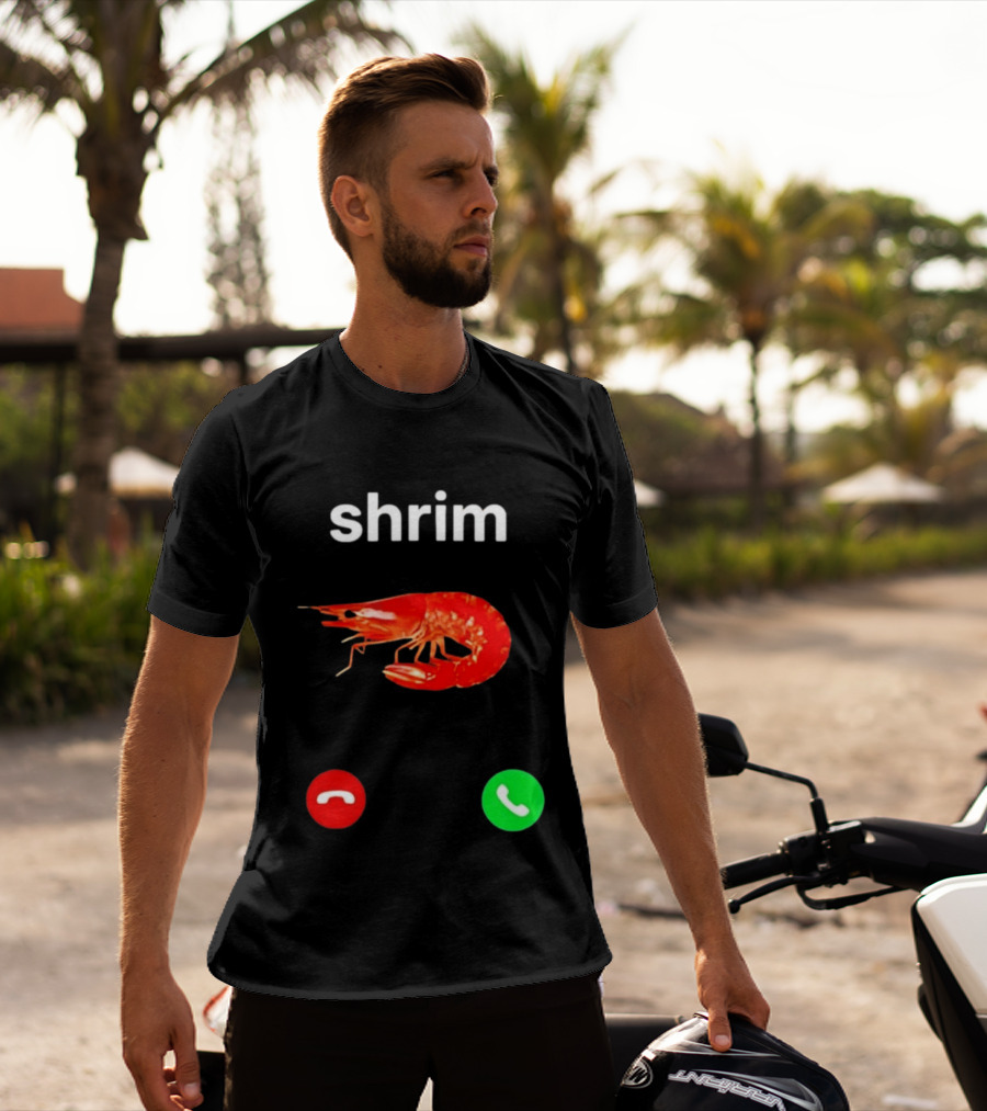 Shrim Incoming Call Screen Funny Phone Picture T-Shirt