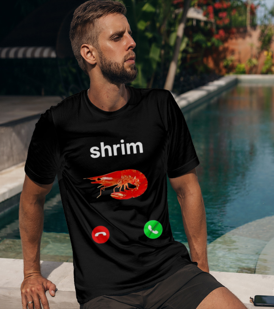 Shrim Incoming Call Screen Funny Phone Picture T-Shirt