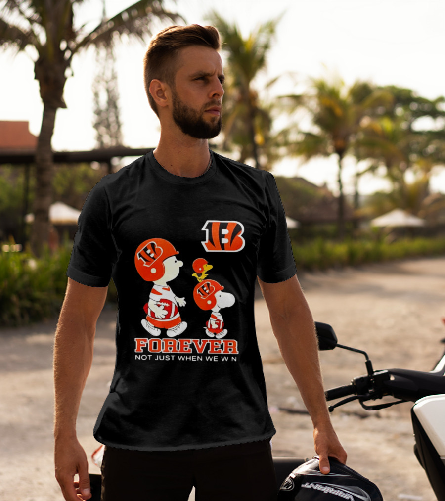 Cincinnati Bengals Forever Charlie Brown Snoopy Not Just When We Win T-Shirt