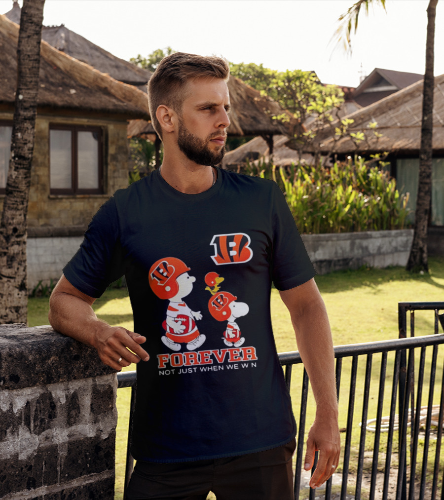 Cincinnati Bengals Forever Charlie Brown Snoopy Not Just When We Win T-Shirt