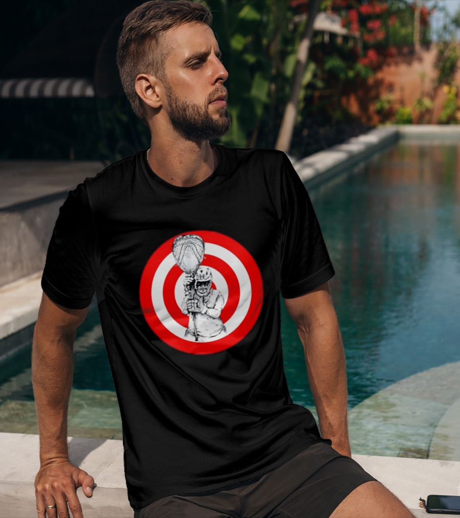 Lacrosse Player Bullseye Target Sport Athlete Competition Training Practice Goalkeeper T-Shirt