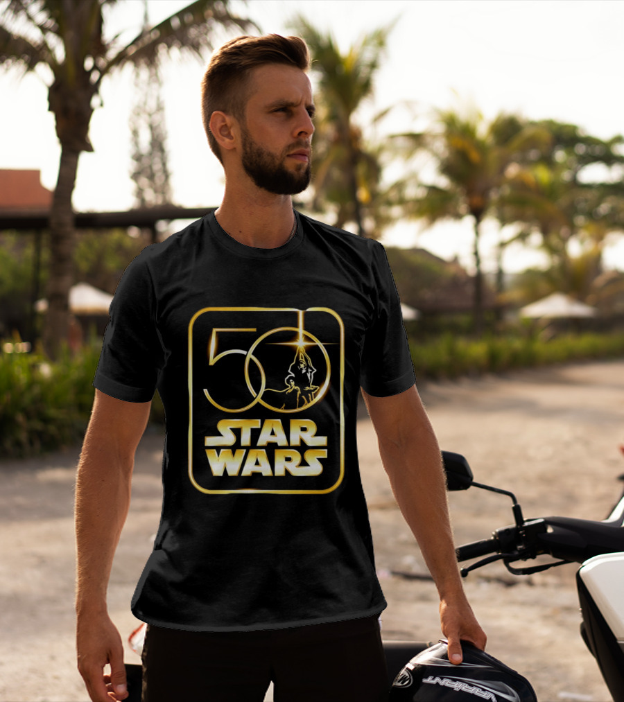 50 Year Anniversary Star Wars Luke Skywalker Princess Leia T-Shirt