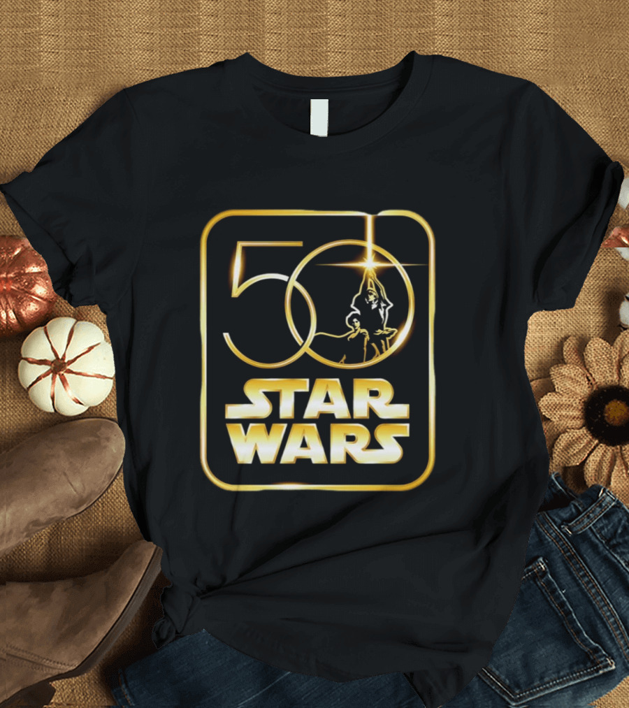 50 Year Anniversary Star Wars Luke Skywalker Princess Leia T-Shirt