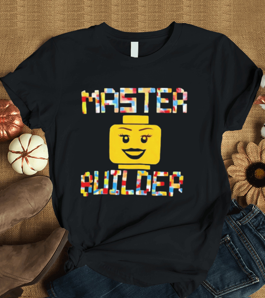 Master Builder Lego Minifigure Face Block Head T-Shirt