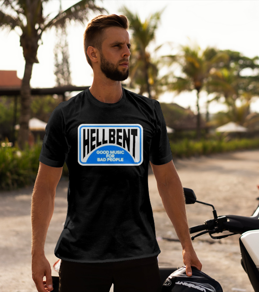 Hellbent Records Good Music For Bad People Blue Sign T-Shirt