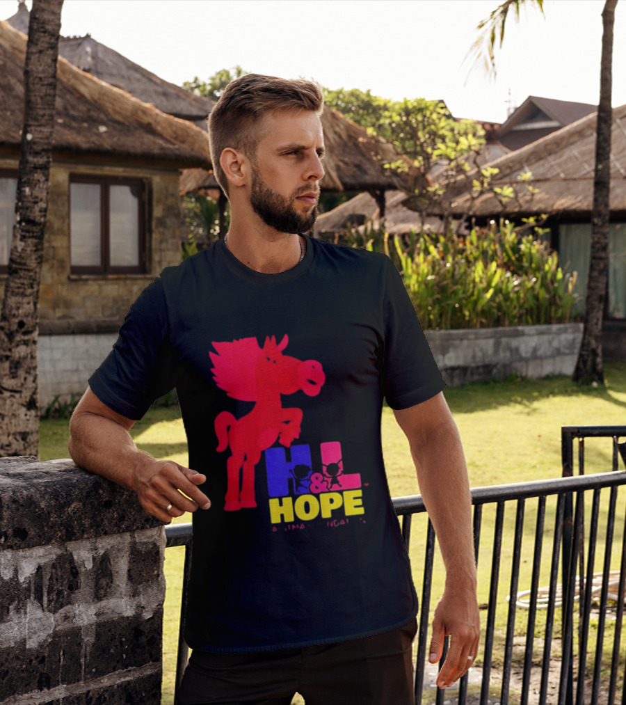 HL Hope GTMA Foundation Red Horse And Colorful Letters T-Shirt