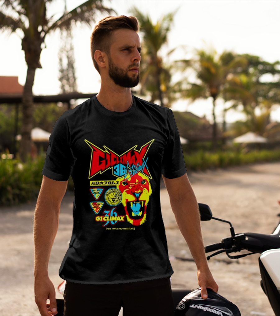 New Japan Pro Wrestling G1 Climax 36 Lion Mark King Of Sports Retro Wrestling T-Shirt