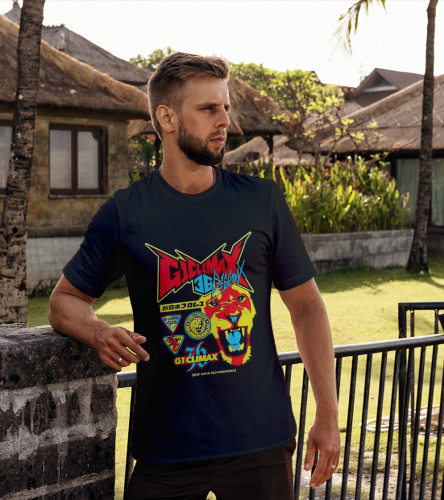 New Japan Pro Wrestling G1 Climax 36 Lion Mark King Of Sports Retro Wrestling T-Shirt