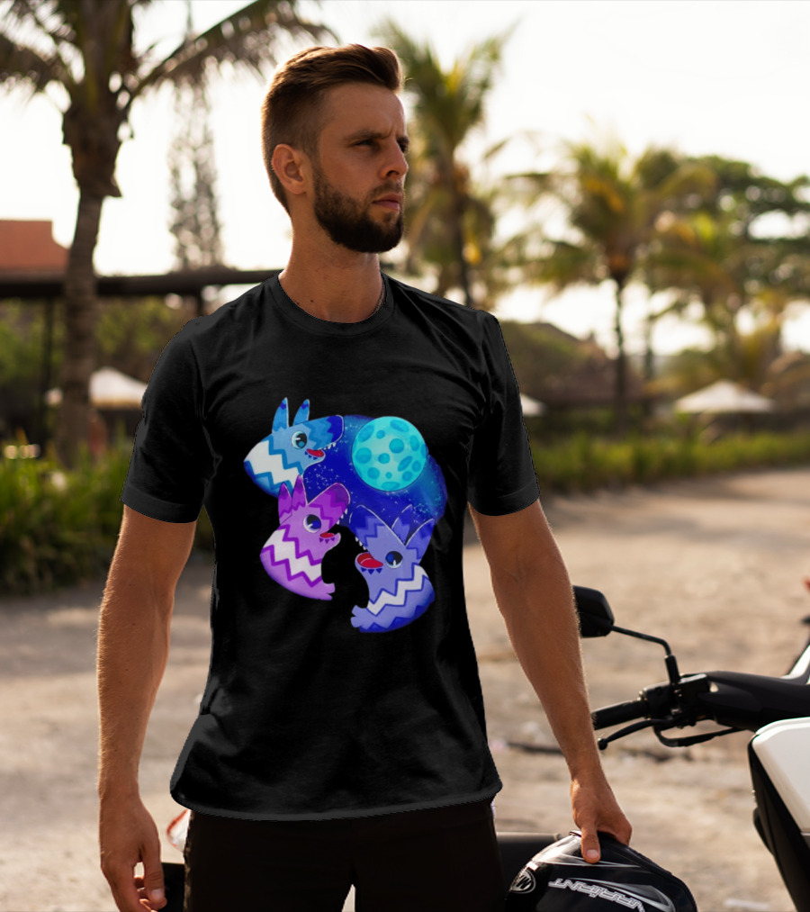Pinata Dogs Howling At The Moon Blue Zigzag T-Shirt