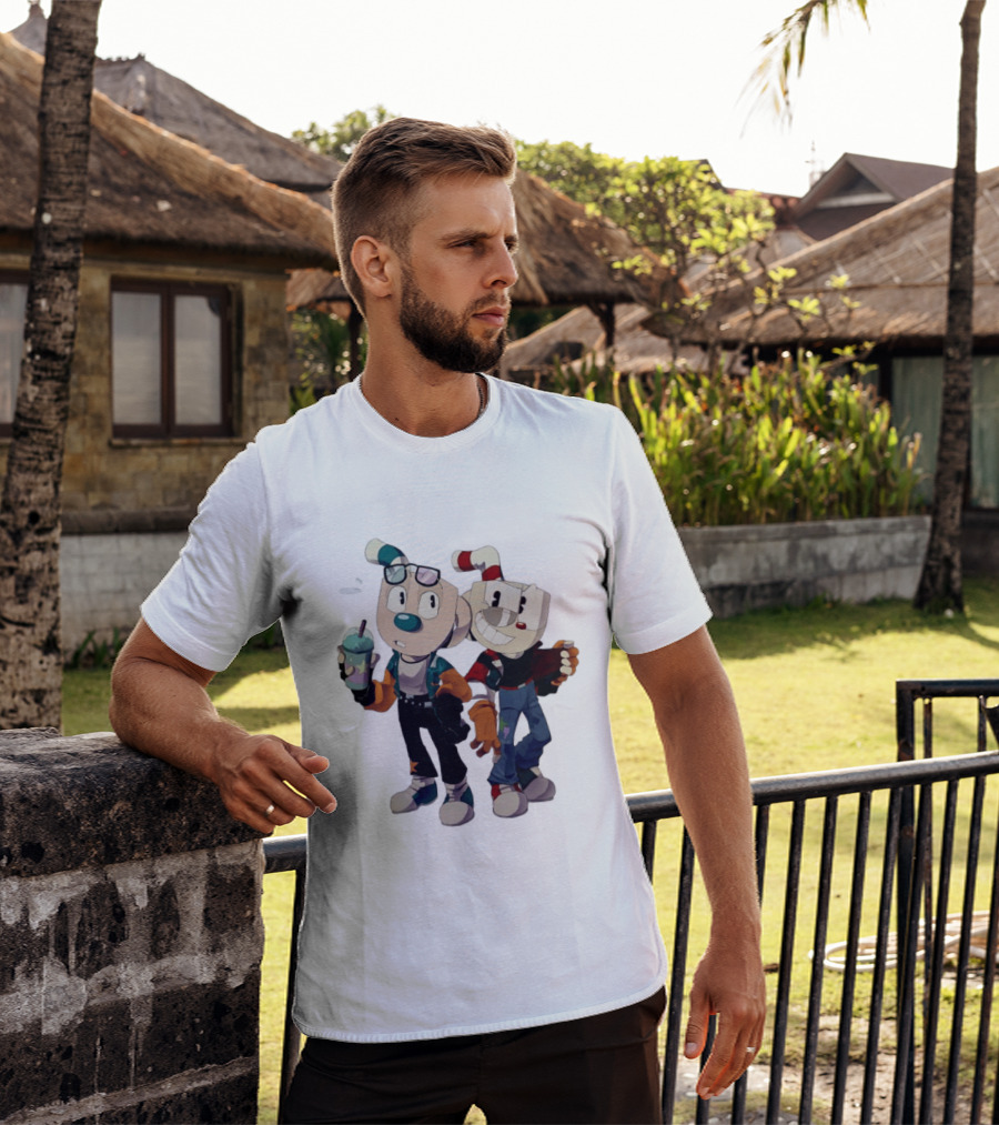 Cuphead And Man Cool Style Characters From Cuphead Video Game T-Shirt