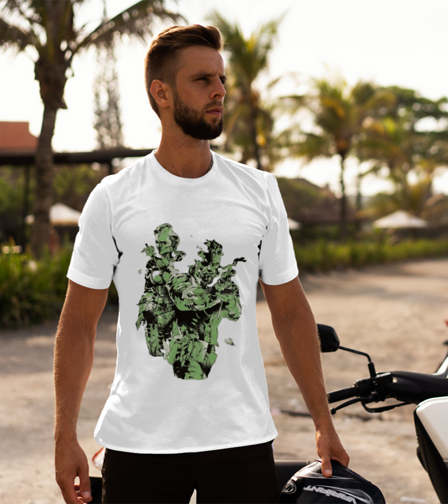 Naked Snake And The Boss Metal Solid 3 Snake Eater Iconic Duo Camouflage T-Shirt